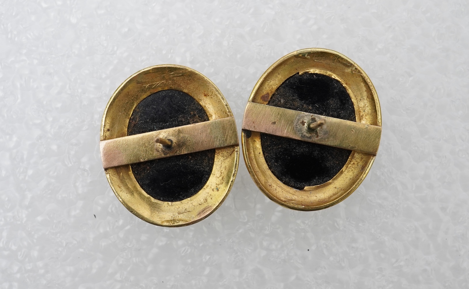 A pair of gold and micromosaic earrings, Italy, late 19th/early 20th century